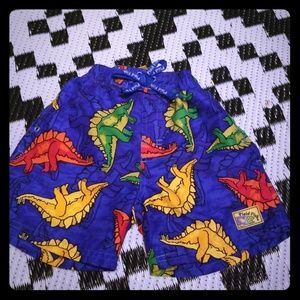 Boys plaid fish swim trunks